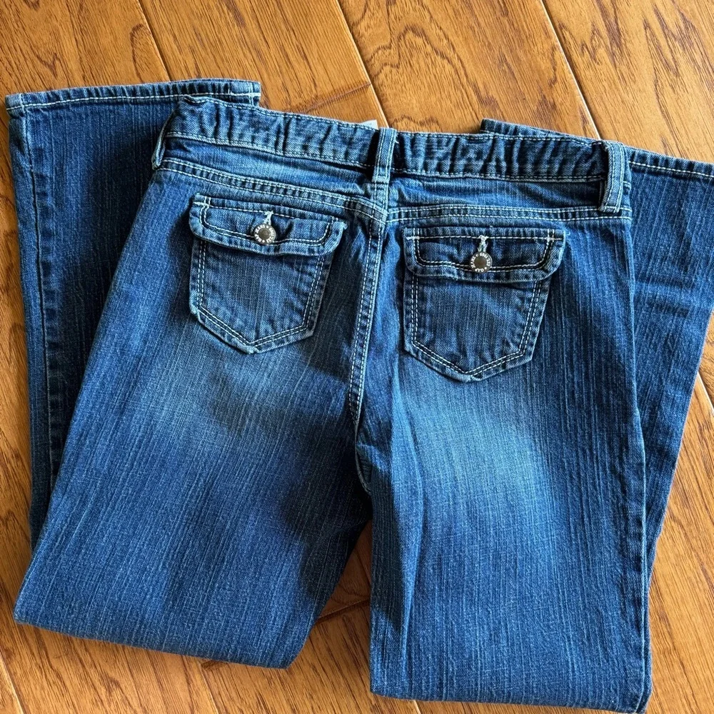 Gap Straight Leg Jeans Girl’s 12 Plus Medium Wash Denim Adjustable Waist